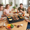 Electric Raclette Grill with 4 Nonstick Woks and Spatulas