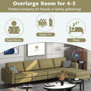 Modular L-shaped Sectional Sofa with Reversible Ottoman and 2 USB Ports