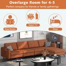 Modular L-shaped Sectional Sofa with Reversible Ottoman and 2 USB Ports