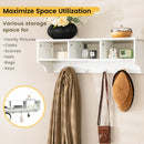 Wall Mount Cubby Organizer Hooks Entryway Storage Shelf