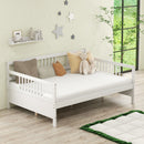 Classic Wooden Full Size Daybed Frame with Guardrails