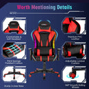 Gaming Chair Adjustable Swivel Computer Chair with Dynamic LED Lights