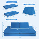 4 Pieces Convertible Kids Couch Set with 2 Folding Mats-Yellow
