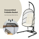 Hanging Wicker Egg Chair with Stand