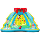 Double Side Inflatable Water Slide Park with Climbing Wall for Outdoor Without Blower