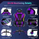 Gaming Chair Adjustable Swivel Computer Chair with Dynamic LED Lights