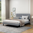 Full/Queen Size Upholstered Platform Bed Frame with Storage Ottoman