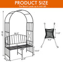 Steel Garden Arch with 2-Seat Bench