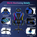 Gaming Chair Adjustable Swivel Computer Chair with Dynamic LED Lights