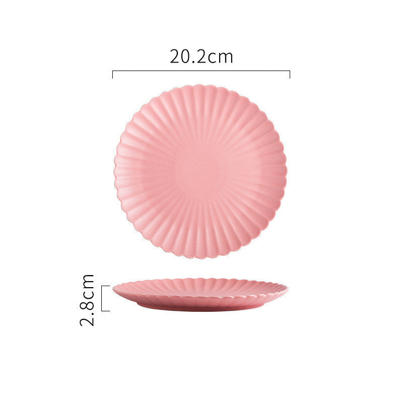 Creative Solid-color Ceramic Plate Round Steak Plate