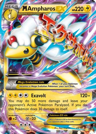 M Ampharos EX 028/98 - XY  Ancient Origins Holofoil