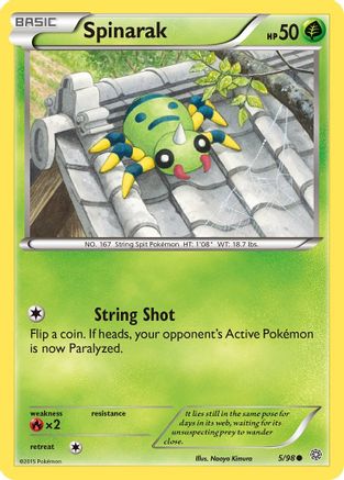 Spinarak 005/98 - XY  Ancient Origins Reverse Holofoil