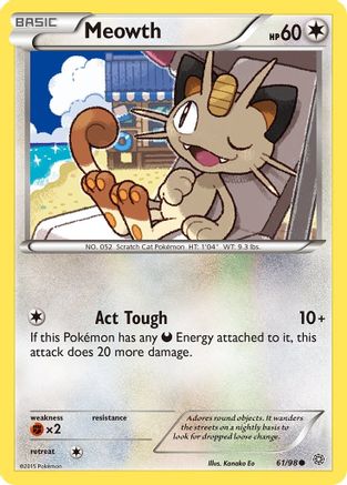 Meowth 061/98 - XY  Ancient Origins Reverse Holofoil