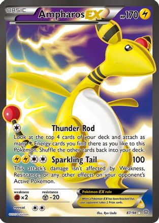 Ampharos EX (Full Art) 087/98 - XY  Ancient Origins Holofoil