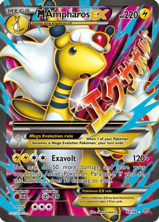 M Ampharos EX (Full Art) 088/98 - XY  Ancient Origins Holofoil