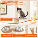 101 Inch Floor to Ceiling Cat Tree Height Adjustable with Litter Box Enclosure-Brown