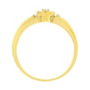 10KT Yellow Gold 1/20 cttw Diamond Triple Heart Diamond Ring (K-L, I1-I2) - Size 7