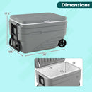 103 Quart Wheeled Cooler with Pull Handle and Drain Plug