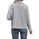 Women's Fall  Winter Casual Fashion Solid Color Button Pocket Jacket