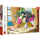 1000 Piece Jigsaw Puzzle, Flowers in The Morning, Painting Puzzle, Plants and Flower Puzzle, Adult Puzzles, Trefl 10526