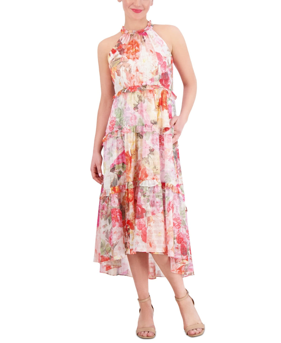 vince camuto chiffon dress Vince Camuto Ruffle-Sleeve Chiffon Shift Dress - Hot Pink
