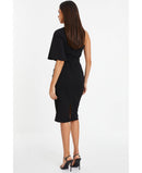 Quiz Womens Scuba Crepe One Shoulder MIDI Dress, Size 14