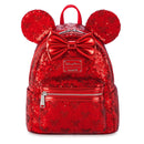 Disney Parks Loungefly Mini Backpack Red Sequin Minnie Mouse Mickey Icons