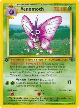 Venomoth 029/64 - Jungle 1st Edition