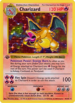 Charizard 004 - Base Set Shadowless 1st Edition Holofoil