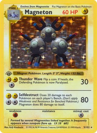 Magneton 009/102 - Base Set Shadowless 1st Edition Holofoil