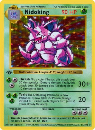 Nidoking 011/102 - Base Set Shadowless