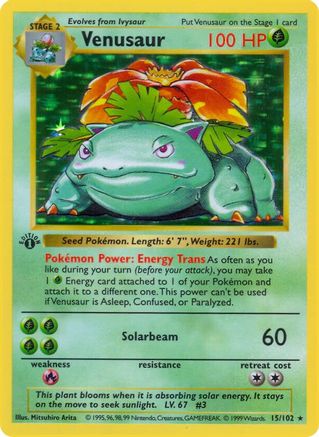 Venusaur 015/102 - Base Set Shadowless