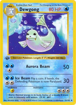 Dewgong 025/102 - Base Set Shadowless Unlimited
