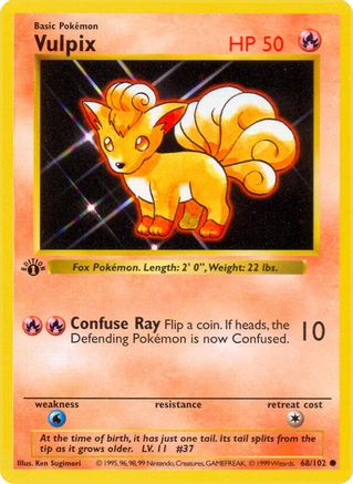 Vulpix 068/102 - Base Set Shadowless Unlimited