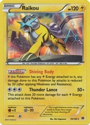 Raikou 055/162 - XY  BREAKthrough Reverse Holofoil