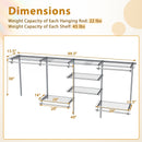 4-8 Feet Closet Organizers and Storage System with Hanging Rod for Laundry Bedroom