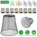 10Pack 9.25x9.25in Chicken Wire Cloches Plant Covers Metal Garden Cages Heavy Duty Plant Protectors with 30 Stakes 20 Labels Keep Bunnies Chicken Squi