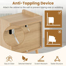 Modern End Table Bedside Table with 2 Rattan Decorated Drawers