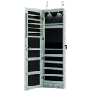 Wall and Door Mounted Mirrored Jewelry Cabinet with Lights