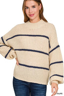 Zenana Oversize Striped Sweater