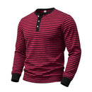 American-style Vintage Striped Long-sleeve Mens Top