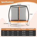 10FT Outdoor Trampoline Heavy-Duty Recreational Trampoline with Safety Enclosure Net
