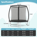 10FT Outdoor Trampoline Heavy-Duty Recreational Trampoline with Safety Enclosure Net