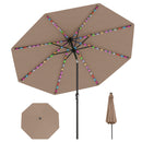 10 Feet Solar Patio Umbrella with 96 Multi-Colored Flowing LED Lights and Tilt Adjustment