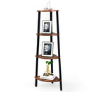 4-Tier Corner Shelf Metal Storage Rack Domestic Bookcase