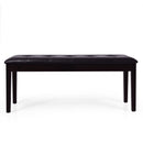 Upholstered Dining Room PU Bench Solid Wood Button Tufted