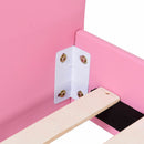 Twin Size Upholstered Platform Toddler Bed with Wood Slat Support