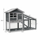 Wooden 56.5 Inch Length Rabbit Hutch with Pull out Tray and Ramp