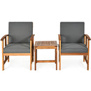3PC Solid Wood Outdoor Patio Sofa Furniture Set