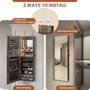 Wall Mounted Jewelry Cabinet with 3-Color Lights